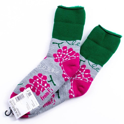 ソックス fromF モコモコソックス ヘデルマ/果物 ライトメルグレー サイズM 36-38 (22.5ー25cm)TV097MLMG